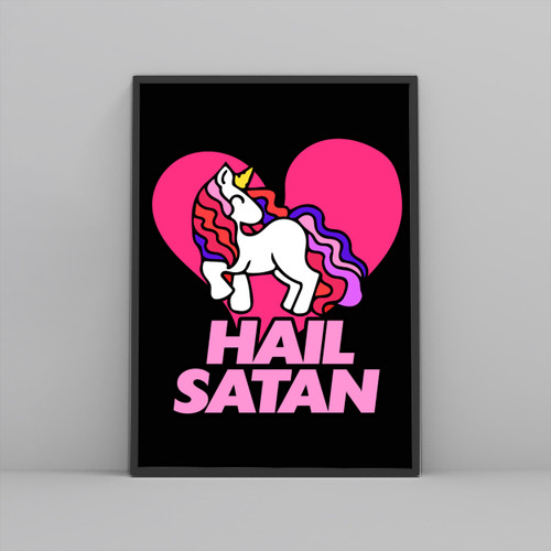 Hail Satan Unicorn Cute Posters