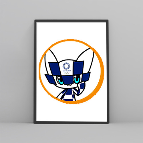 Tokyo Olympics 2020 Mascot Circle Blue Posters