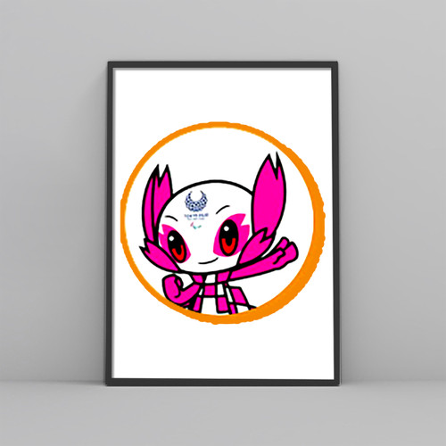 Tokyo Olympics 2020 Mascot Circle Pink Posters