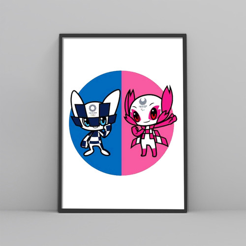 Tokyo Olympics 2020 Mascot Couple Circle Posters