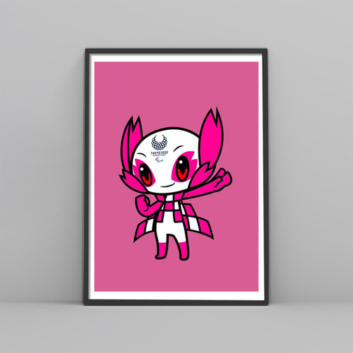 Tokyo Olympics 2020 Mascot Pink Bg Posters