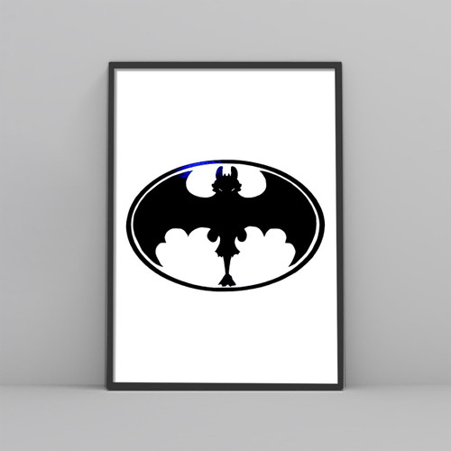 Toothless Dragon Batman Logo Posters