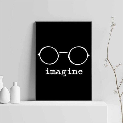 John Lennon Imagine Glasses Simple Posters