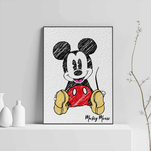 Mickey Mouse Drawing Art Posters