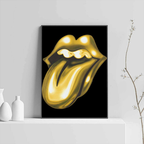 The Rolling Stones Logo Gold Version Posters