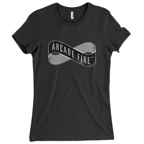 Arcade Fire Logo Ribbon Woman's T shirt