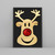 Xmas Christmas Rudolph Glittered Nose Posters