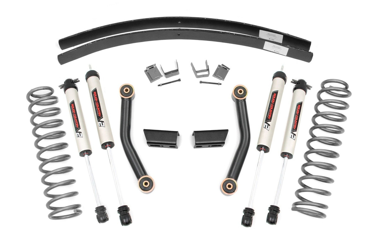 Rough Country 3 Inch Lift Kit - SII - RR AAL - V2 Shocks - Jeep
