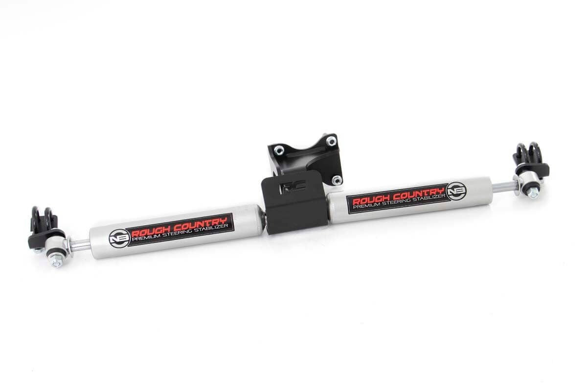 Rough Country N3 Steering Stabilizer - Dual - 2-8 Inch Lift - Jeep