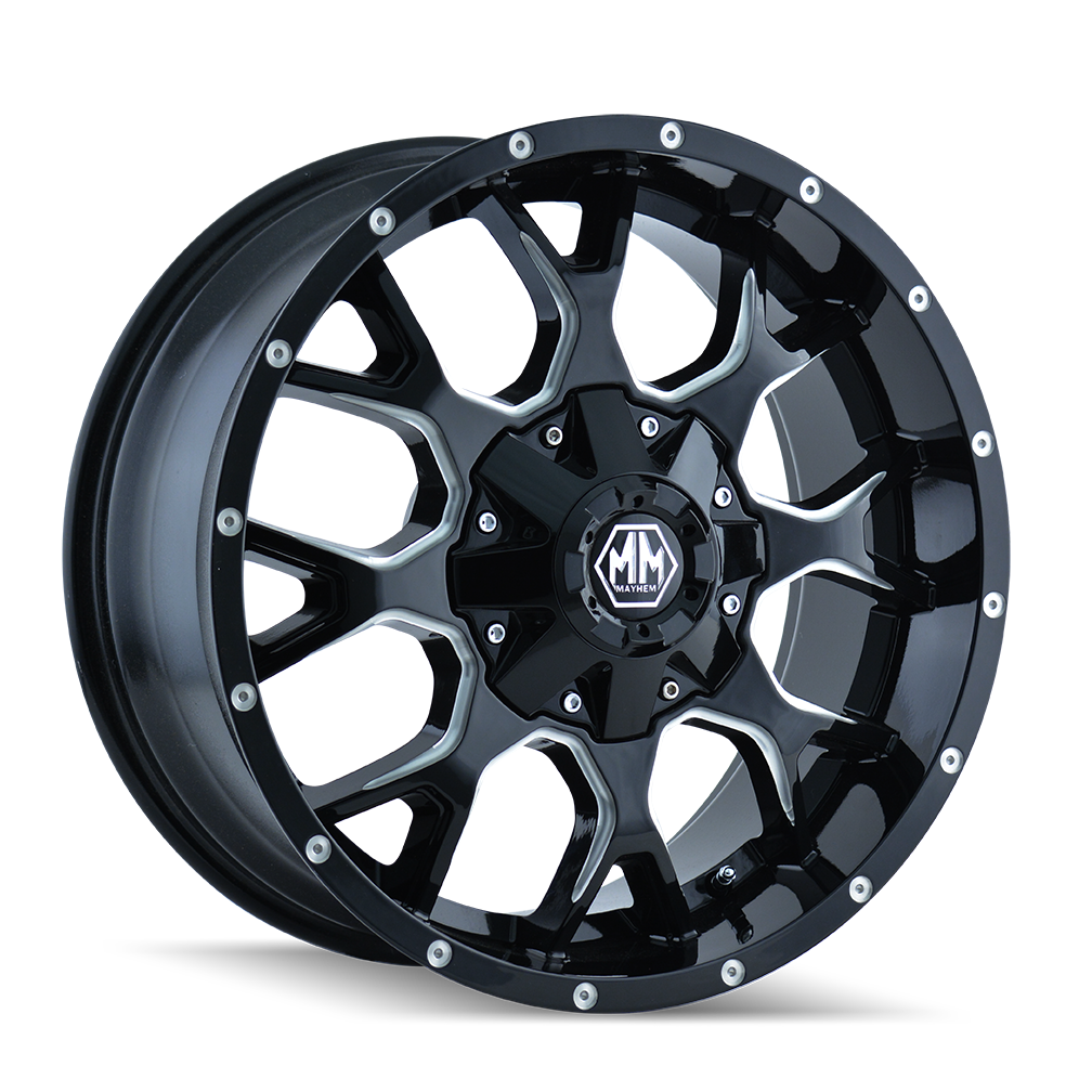 Mayhem Wheels 8015 Black/Mach 20x9 6x120/6x5.5 18 O.S. 78.1 H.B.