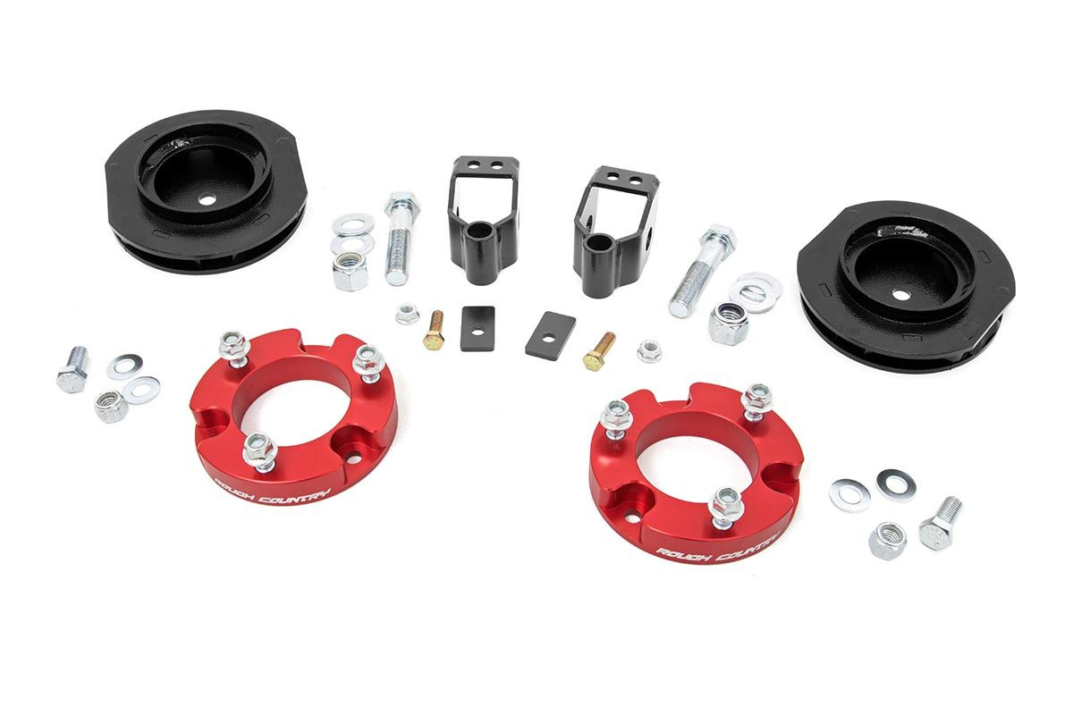 ライスフォース　4点セット×2 Rough Country 2 Inch Lift Kit - X-REAS - Red Spacers - Toyota