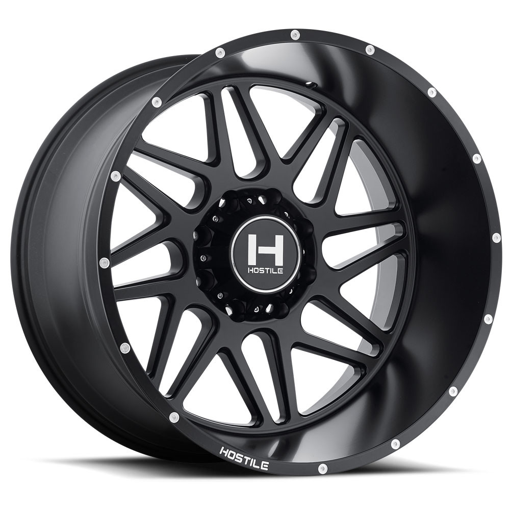 Hostile Wheels H108 Black 24x12 8x170 -44 O.S. 125.2 H.B.