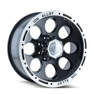 17x9 5x5 5BS Type 174 Black/Machined Lip - Ion Wheel