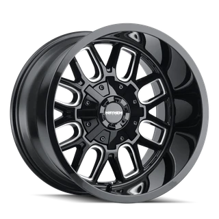 18x9 6x5.5/6x135 5BS 8107 Cogent Gloss Black/Milled Spokes - Mayhem Wheels