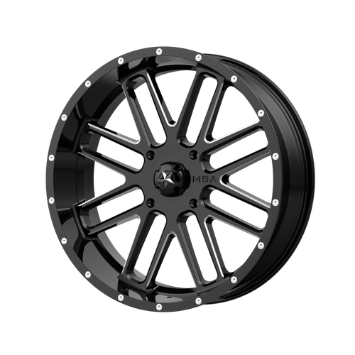 22x7 4x137 4BS M35 Bandit Gloss Black Milled - MSA Wheels