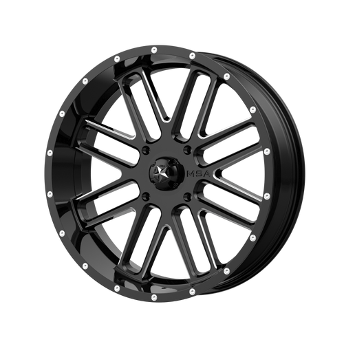 18x7 4x137 4BS M35 Bandit Gloss Black Milled - MSA Wheels