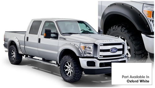16 FORD F250/F350 SD POCKET 4PC FLARE SET OXFORD WHITE - BUSHWACKER FLARES
