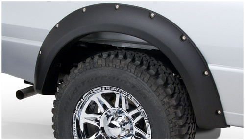 93-11 Ford Ranger Rear 2pc Pocket/Rivet Style Fender Flares Black Smooth Finish - Bushwacker Flares 93-11 Ford Ranger Rear 2pc Pocket/Rivet Style Fender Flares Black Smooth Finish - Bushwacker Flares