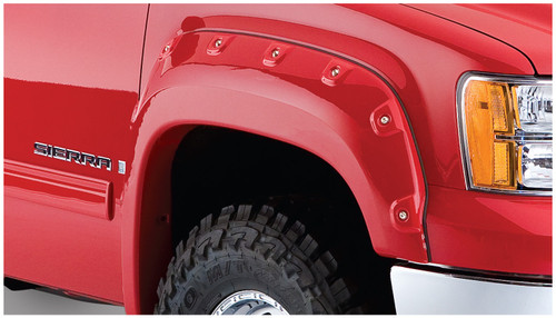 07-13 GMC Sierra 1500/2500HD Front 2pc Cut-Out Fender Flares Black Smooth Finish - Bushwacker Flares