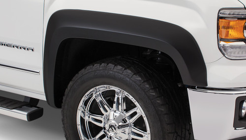 16-18 GMC Sierra 1500 Front 2pc Extend-A-Fender Flares Black Smooth Finish - Bushwacker Flares