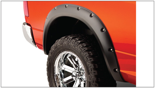 09-21 Ram 2500/3500 Rear 2pc Pocket/Rivet Style Fender Flares Black Smooth Finish - Bushwacker Flares