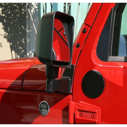 07-12 Jeep JK Mirror Relocation Brackets Black - Rugged Ridge 07-12 Jeep JK Mirror Relocation Brackets Black - Rugged Ridge