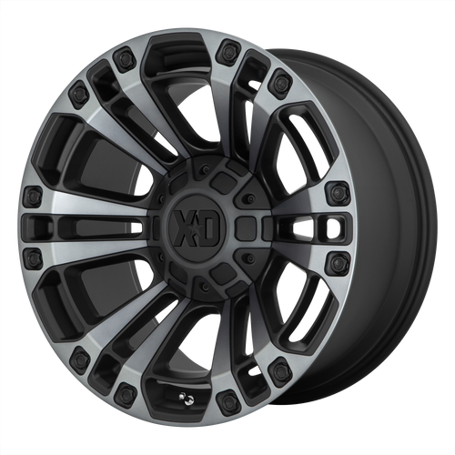 20x9 5x5/5x5.5 5.71BS XD851 Monster 3 Satin Black/Grey - XD Wheels