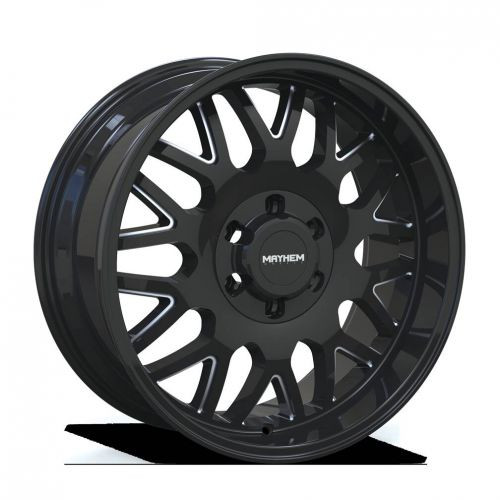 20x9 6x5.5 5BS  Tripwire Gloss Black/Milled Spokes - Mayhem Wheels