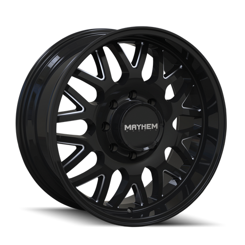 20x9 6x5.5 5.43BS  Tripwire Gloss Black/Milled Spokes - Mayhem Wheels