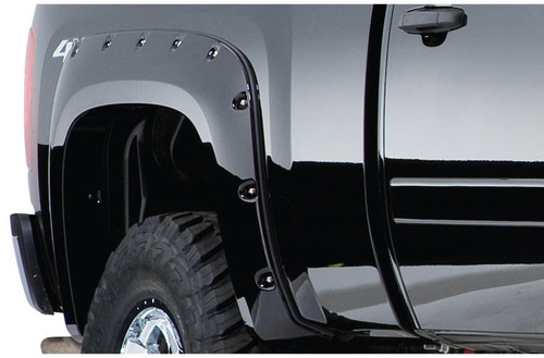 73-79 Ford F100/F150/F250SD/F350SD/Bronco Rear 2pc Cut-Out Fender Flares Black Smooth Finish - Bushwacker Flares