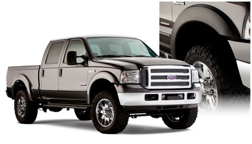 99-07 Ford F250SD/F350SD 4pc Set Extend-A-Fender Flares Black Smooth Finish - Bushwacker Flares 99-07 Ford F250SD/F350SD 4pc Set Extend-A-Fender Flares Black Smooth Finish - Bushwacker Flares