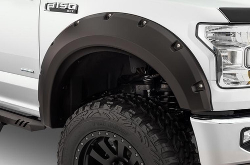 15-17 Ford F150 4pc Set Extend-A-Fender Flares Black Smooth Finish - Bushwacker Flares