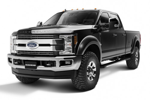 17-21 Ford F250SD/F350SD 4pc Set Extend-A-Fender Flares Black Smooth Finish - Bushwacker Flares