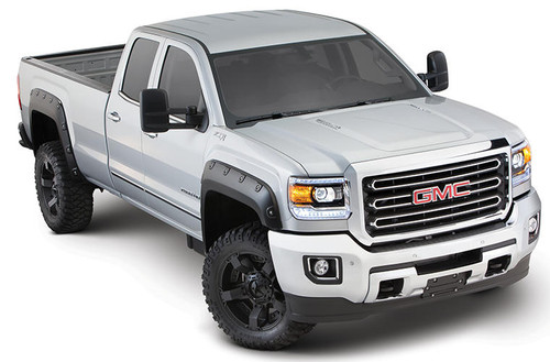 07-13 GMC Sierra 1500 Boss 4pc Set Pocket/Rivet Style Fender Flares Black Smooth Finish 40940-02 - Bushwacker Flares