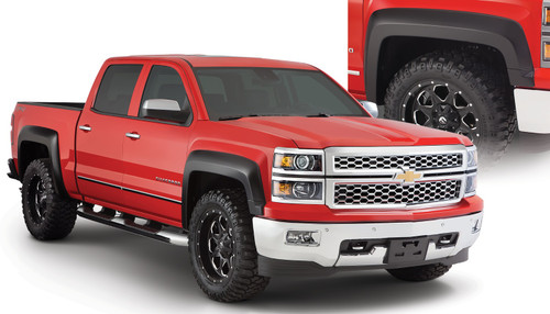 14-16 Chevy Silverado 1500 69.3in Bed 4pc Set Extend-A-Fender Flares Black Smooth Finish - Bushwacker Flares