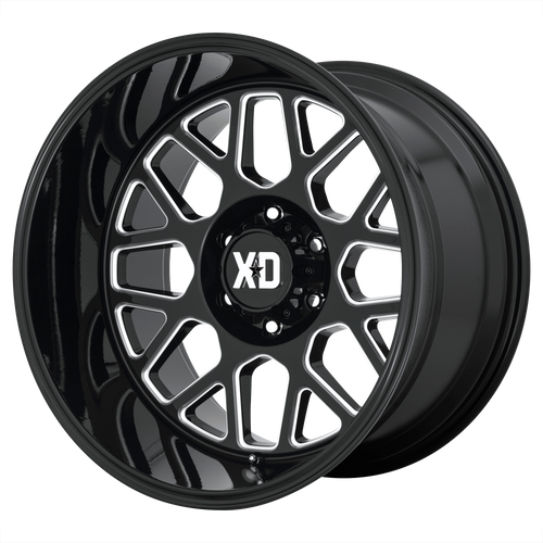 22x10 6x5.5 4.79BS XD849 Grenade 2 Gloss Black Milled - XD Wheels