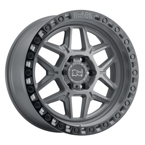 17X9 5X5 4.29BS Kelso Battleship Gray w/Blk Ring - Black Rhino