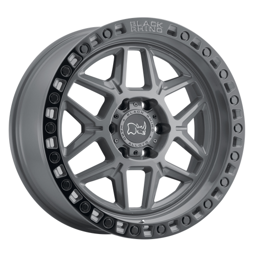17X9 5X5 4.29BS Kelso Battleship Gray w/Blk Ring - Black Rhino