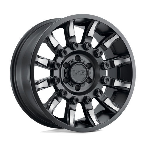 17X8.5 5X4.5 4.04BS Mission Matte Blk w/Tinted Spokes - Black Rhino