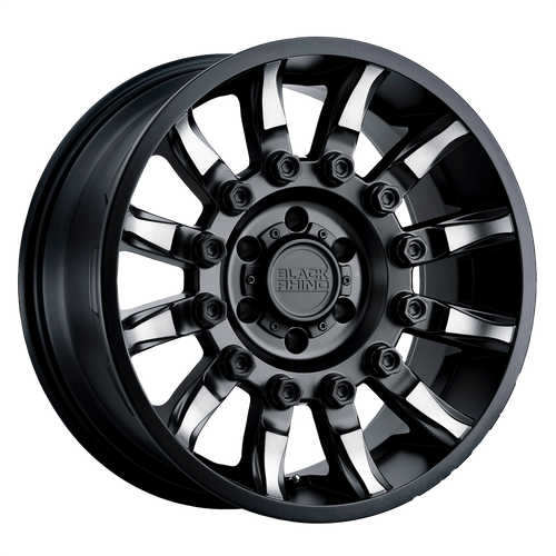 17X8.5 6X135 4.75BS Mission Matte Blk w/Tinted Spokes - Black Rhino