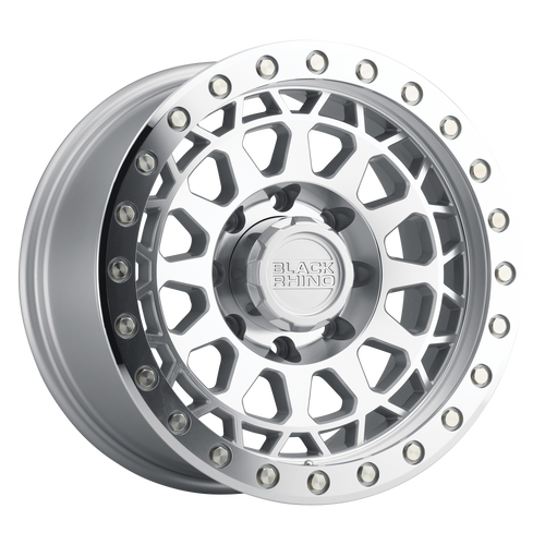 17X8.5 8X6.5 3.25BS Primm Silver W/Mirror Face - Black Rhino