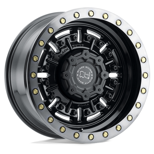 20X9.5 5X5 4.54BS Abrams Gloss Gun Black / Dark Tint - Black Rhino