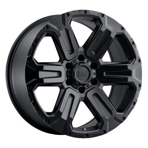 20X9 6X132 6.38BS Wanaka Matte Blk - Black Rhino