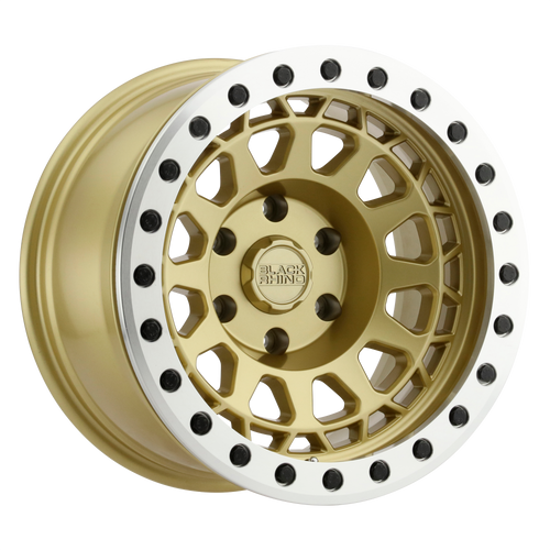 17X8.5 6X5.5 4.75BS Primm Matte Gold w/Machined Ring - Black Rhino