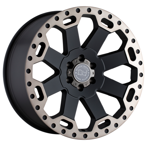 17X8 6X130 6.55BS Warlord Matte Blk / Dark Tint - Black Rhino