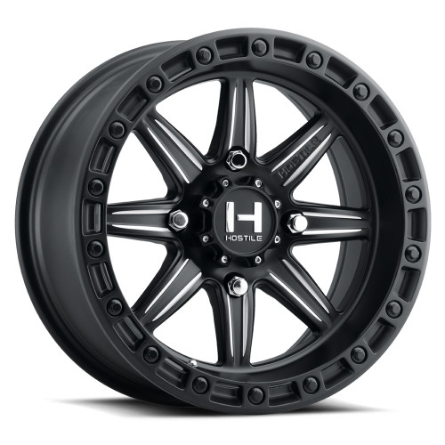15x10 4x156 5.40BS H109 Alpha Satin Black Milled Spoke - Hostile Wheels