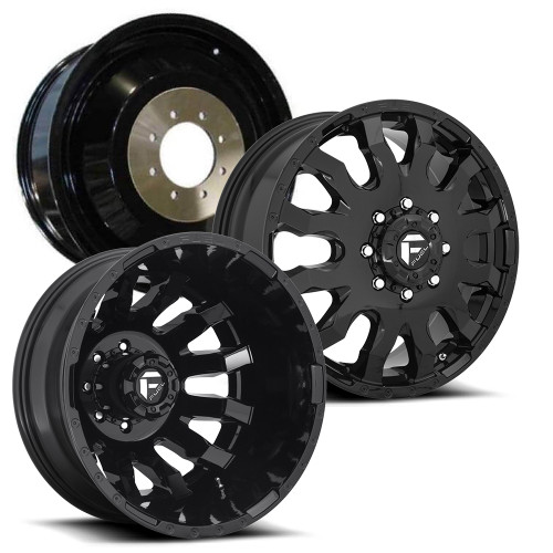 20x8.25 D675 Blitz Gloss Black Dually Kit - Fuel Off-Road 