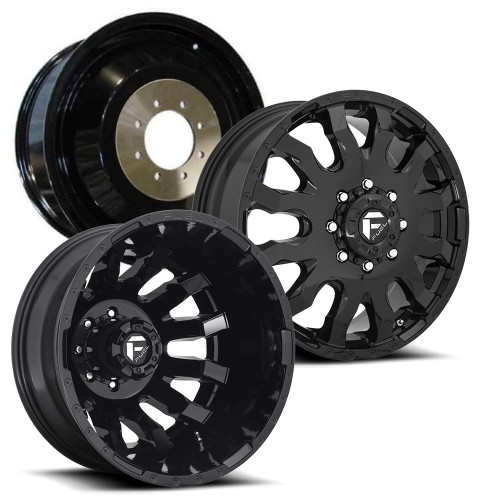 20x8.25 D675 Blitz Gloss Black Dually Kit - Fuel Off-Road 