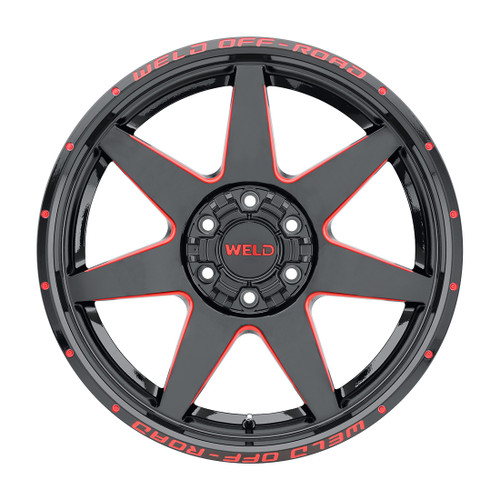 20x9.0 Retaliate 6x135 6x139.7 ET10 BS5.50 Gloss BLK MIL RED 106.1 - Weld Off-Road