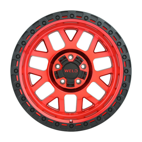 20x10 Cinch 5x139.7 5x150 ET-18 BS4.75 Candy RED / Satin BLK Ring 110.2 - Weld Off-Road